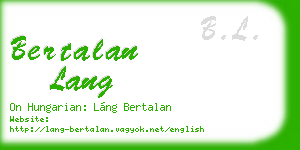 bertalan lang business card